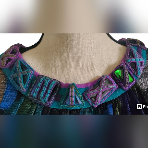 Anthropologie Ranna Gill Multi Color Beaded Braided Belt Dress XS - Picture 3 of 8